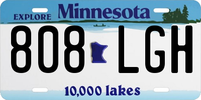 MN license plate 808LGH
