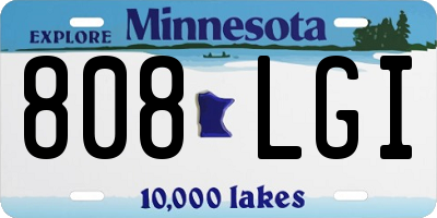 MN license plate 808LGI