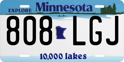 MN license plate 808LGJ