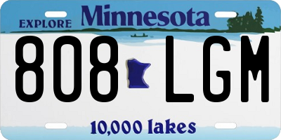 MN license plate 808LGM