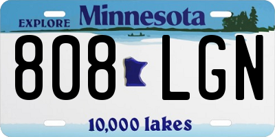 MN license plate 808LGN