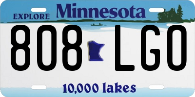 MN license plate 808LGO