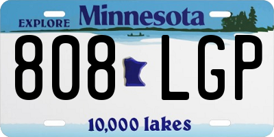 MN license plate 808LGP