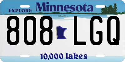 MN license plate 808LGQ