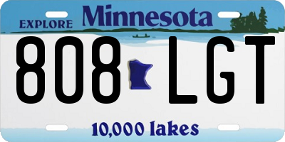 MN license plate 808LGT