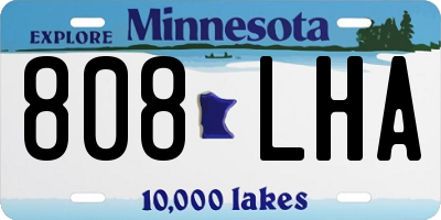 MN license plate 808LHA