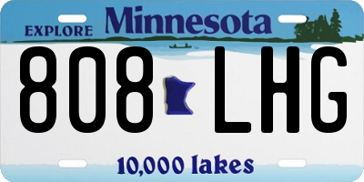 MN license plate 808LHG