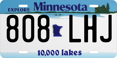MN license plate 808LHJ