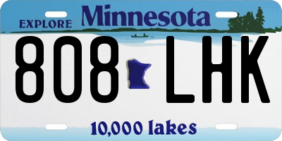 MN license plate 808LHK