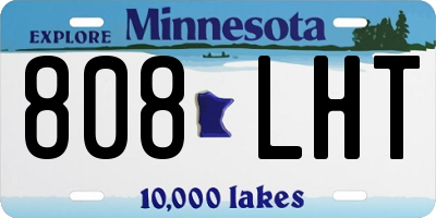 MN license plate 808LHT