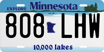 MN license plate 808LHW