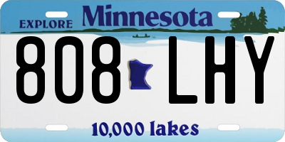 MN license plate 808LHY