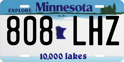 MN license plate 808LHZ