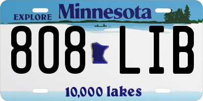 MN license plate 808LIB
