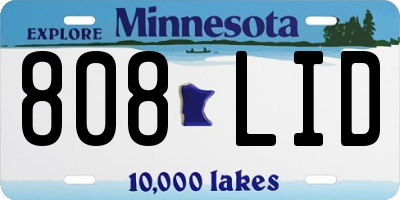 MN license plate 808LID