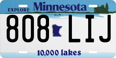 MN license plate 808LIJ