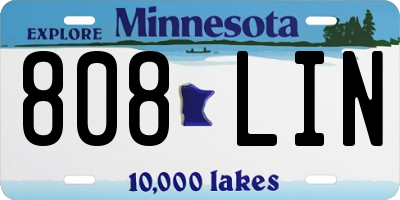 MN license plate 808LIN