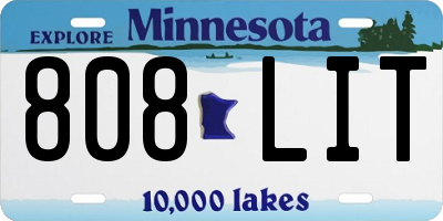 MN license plate 808LIT