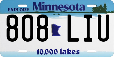 MN license plate 808LIU