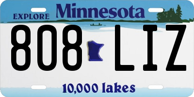 MN license plate 808LIZ