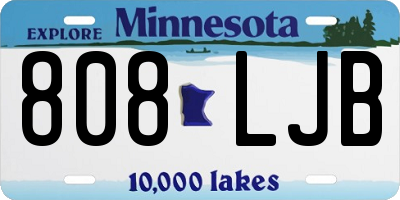 MN license plate 808LJB