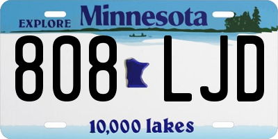 MN license plate 808LJD