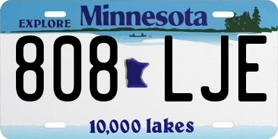 MN license plate 808LJE