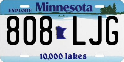 MN license plate 808LJG