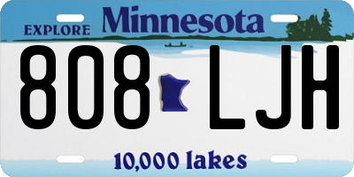 MN license plate 808LJH