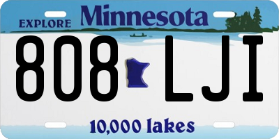 MN license plate 808LJI