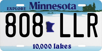 MN license plate 808LLR