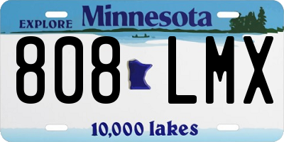 MN license plate 808LMX