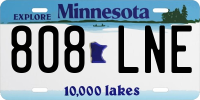 MN license plate 808LNE
