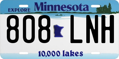 MN license plate 808LNH