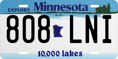 MN license plate 808LNI