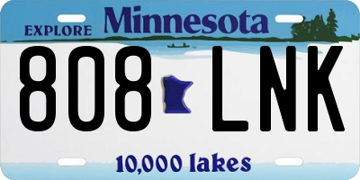 MN license plate 808LNK
