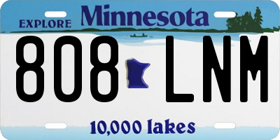 MN license plate 808LNM