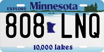 MN license plate 808LNQ