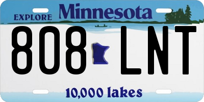 MN license plate 808LNT