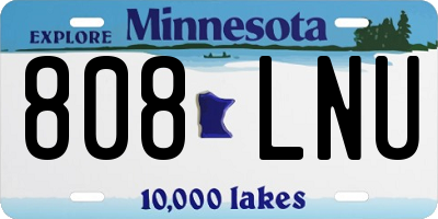 MN license plate 808LNU