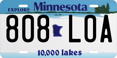 MN license plate 808LOA