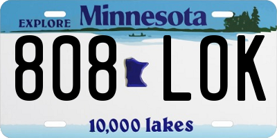 MN license plate 808LOK