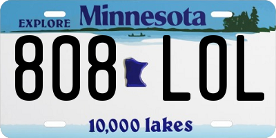 MN license plate 808LOL