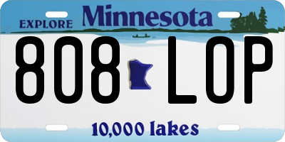 MN license plate 808LOP