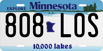 MN license plate 808LOS