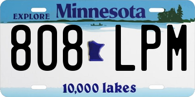 MN license plate 808LPM