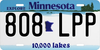 MN license plate 808LPP