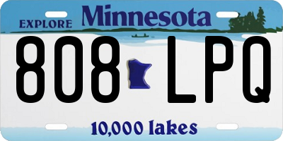 MN license plate 808LPQ