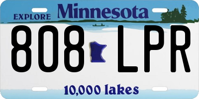 MN license plate 808LPR