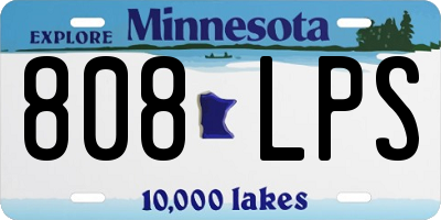 MN license plate 808LPS